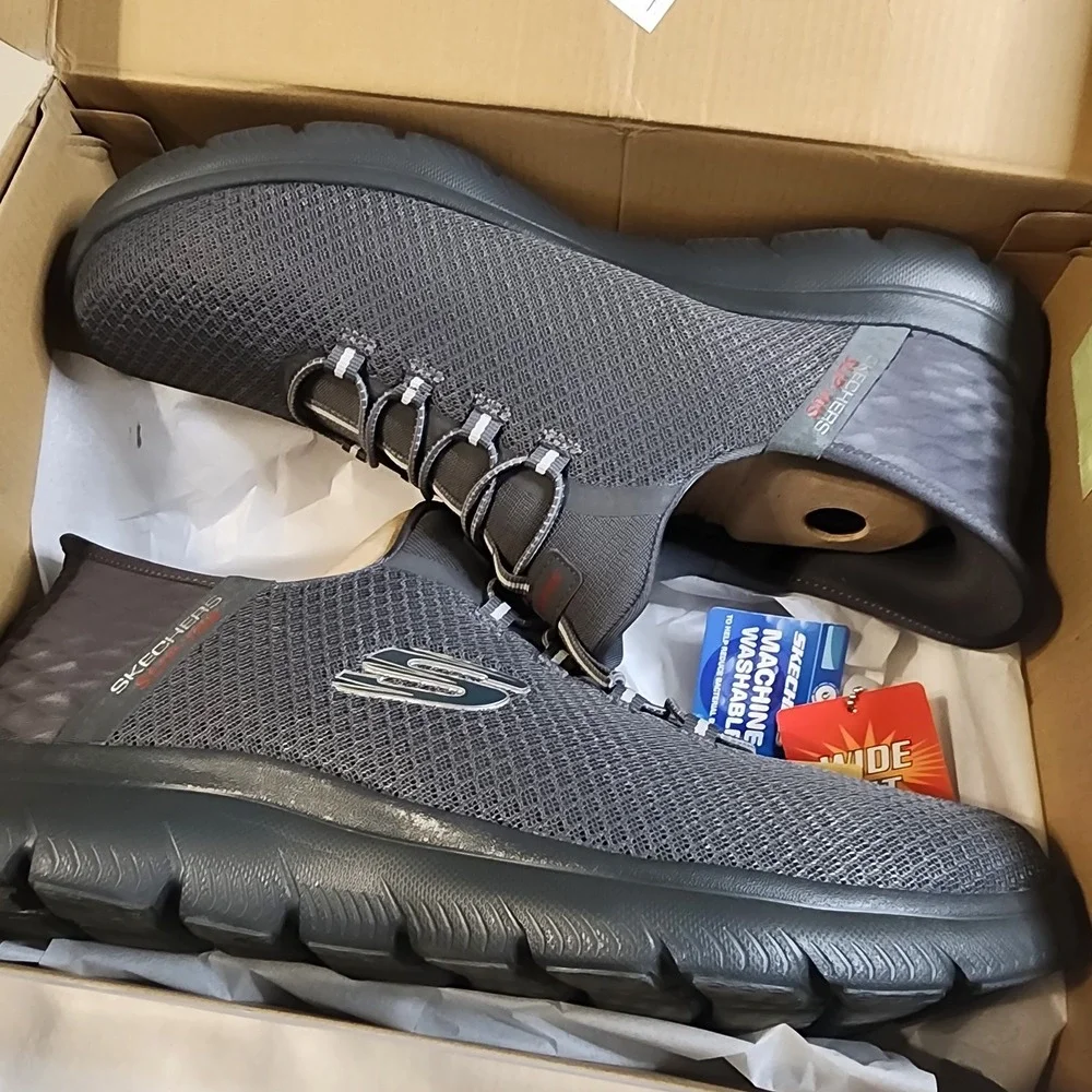 Skechers Slip-ins Summits High Range Dark Gray Sneakers 13 New W/box, Wide Fit